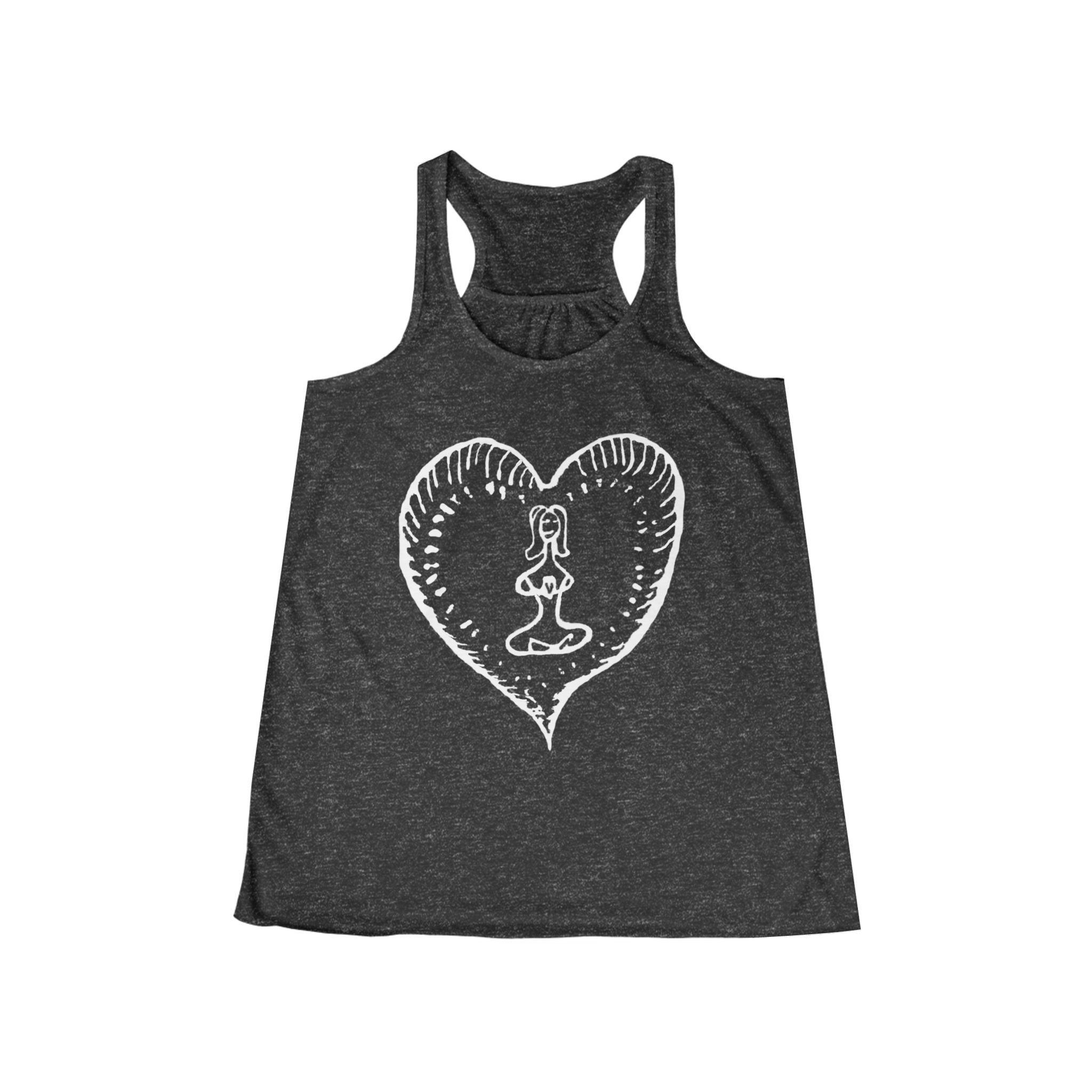 Women's Racerback Tank - Bold Hippie Heart Front & Back Design