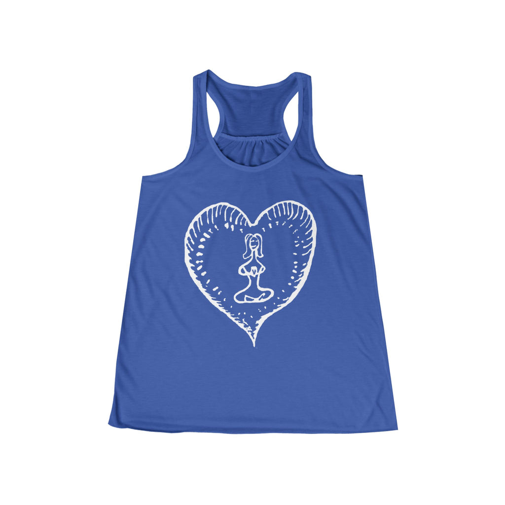 Women's Racerback Tank - Bold Hippie Heart Front & Back Design