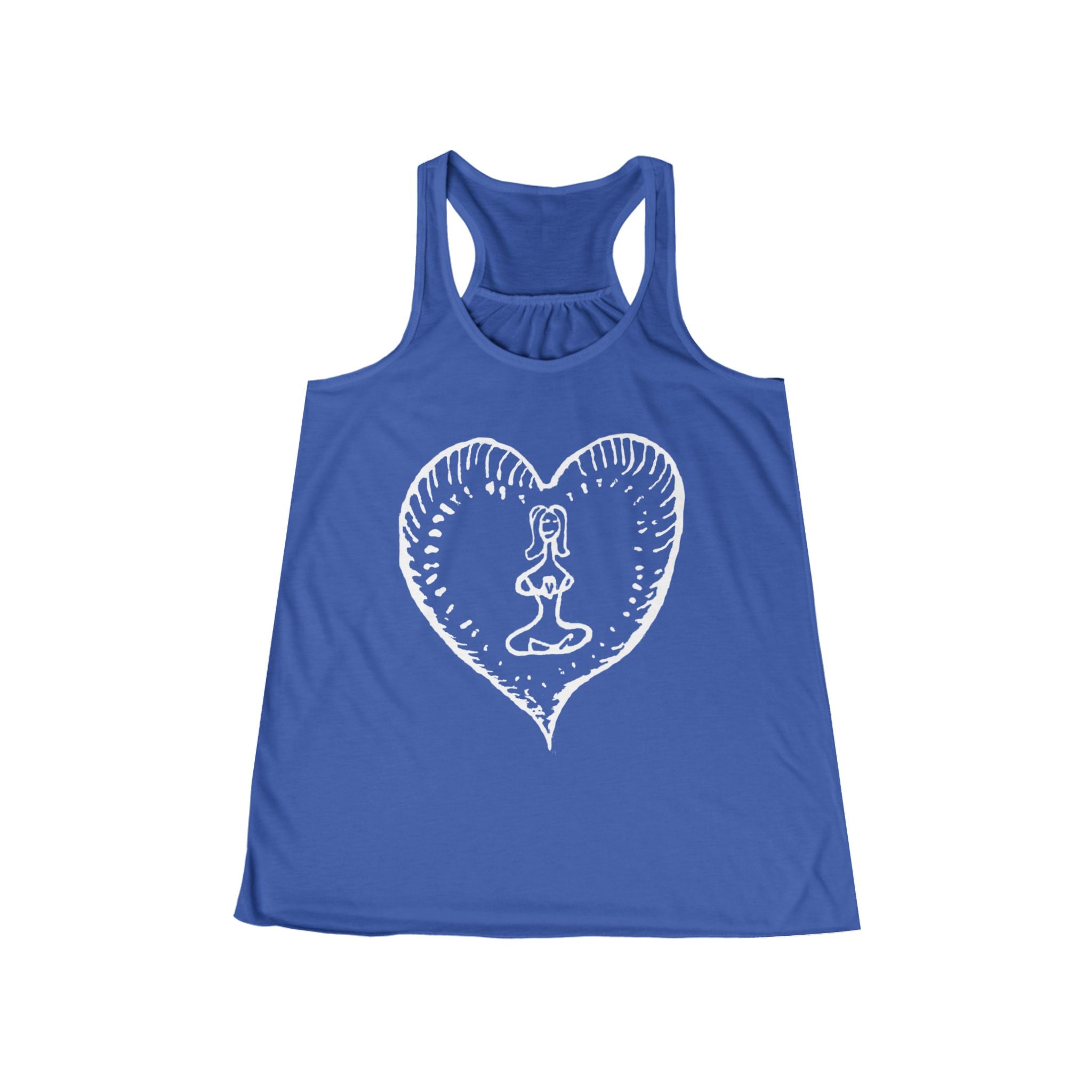 Women's Racerback Tank - Bold Hippie Heart Front & Back Design