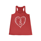 Women's Racerback Tank - Bold Hippie Heart Front & Back Design