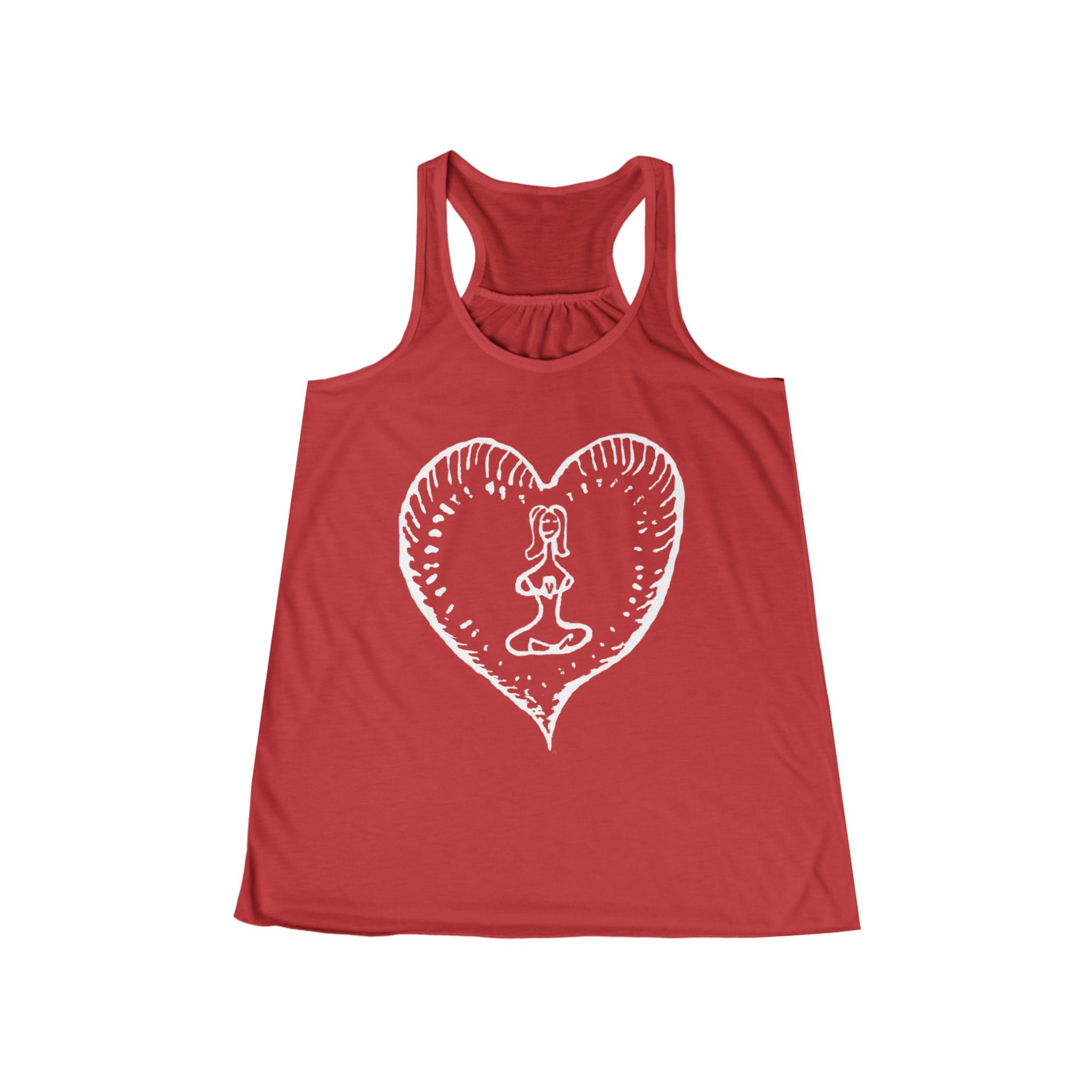 Women's Racerback Tank - Bold Hippie Heart Front & Back Design