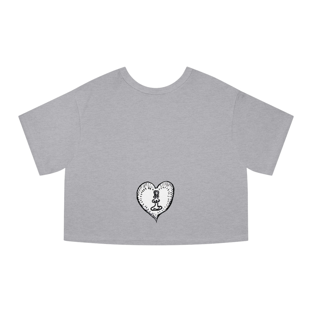 Healing Hippie Champion Cropped T‑Shirt- Front & Back Design- NC,USA EST.2016