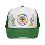 Healing Hippie Rainbow Hands Trucker Hat