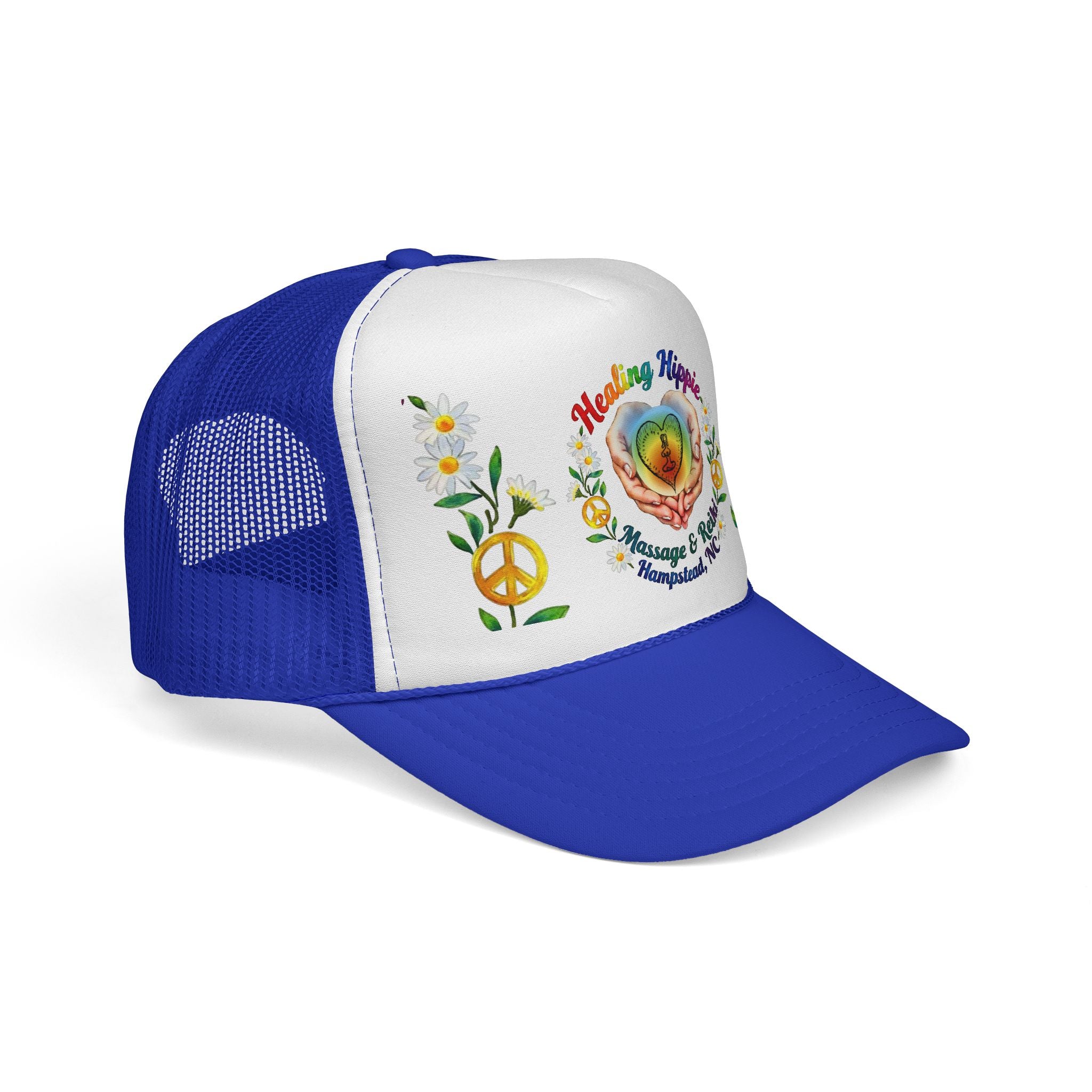 Healing Hippie Rainbow Hands Trucker Hat