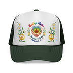 Healing Hippie Rainbow Hands Trucker Hat