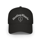 Classic Healing Hippie Embroidered Baseball Cap - White Stitching