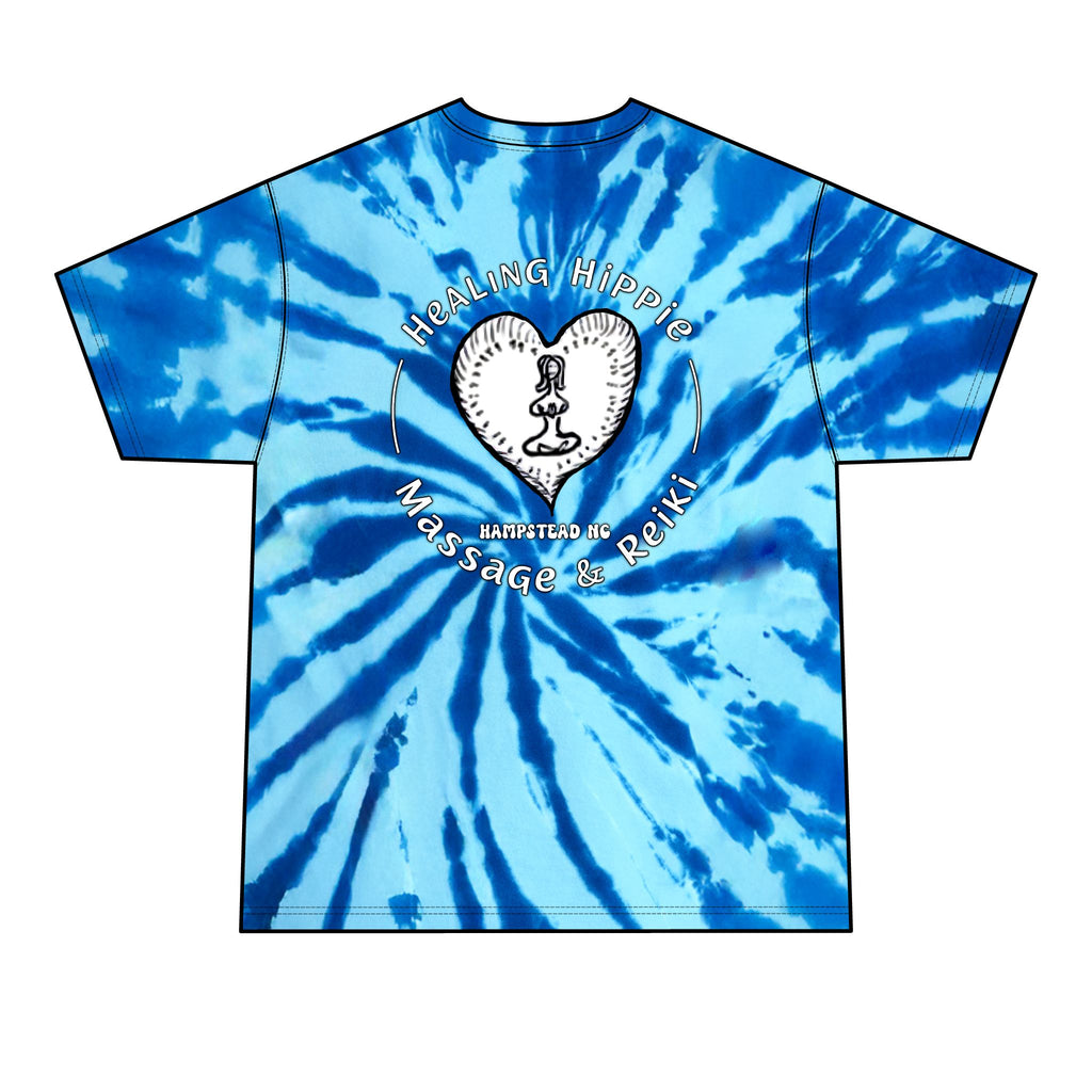 Healing Hippie Tie-Dye Tee — Men's Massage & Reiki Heart Graphic