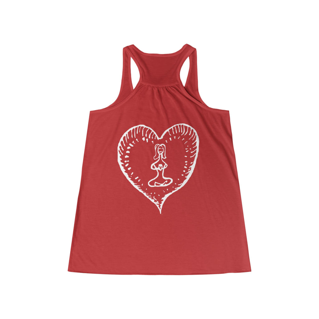 Women's Racerback Tank - Bold Hippie Heart Front & Back Design