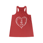 Women's Racerback Tank - Bold Hippie Heart Front & Back Design