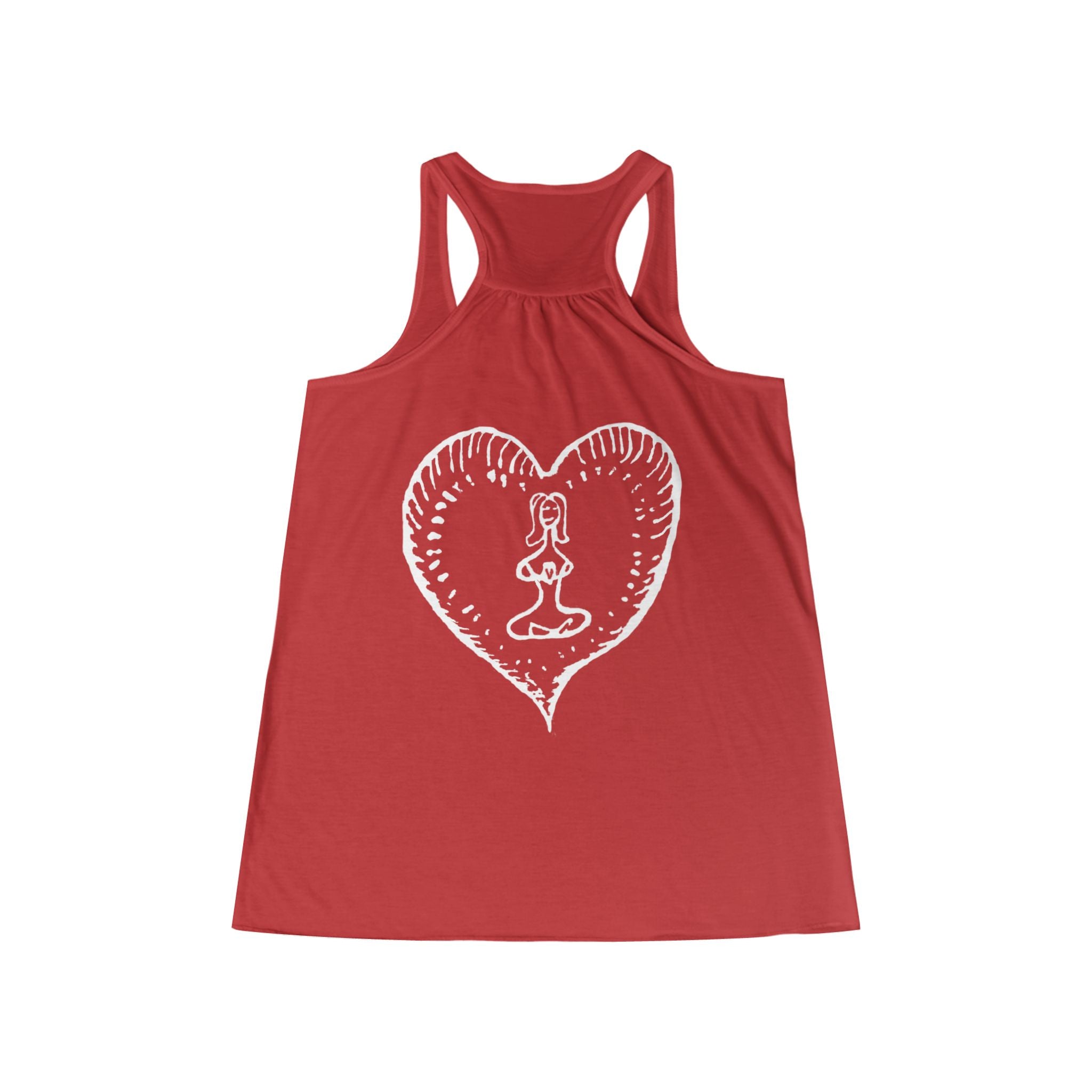 Women's Racerback Tank - Bold Hippie Heart Front & Back Design