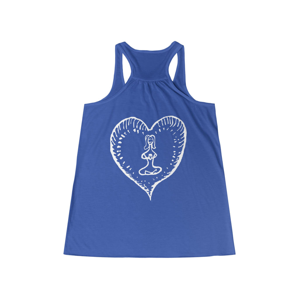 Women's Racerback Tank - Bold Hippie Heart Front & Back Design