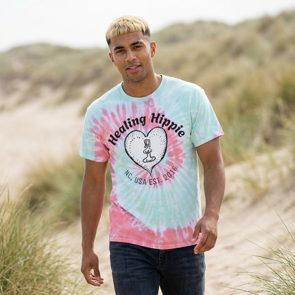 Unisex Eco Cotton Tie Dye- Large Front Design, NC USA EST. 2016