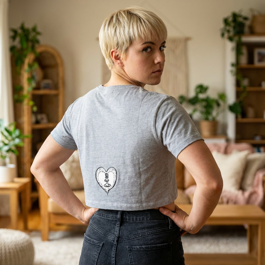 Healing Hippie Champion Cropped T‑Shirt- Front & Back Design- NC,USA EST.2016