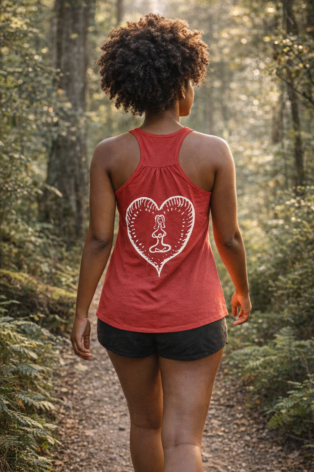 Women's Racerback Tank - Bold Hippie Heart Front & Back Design