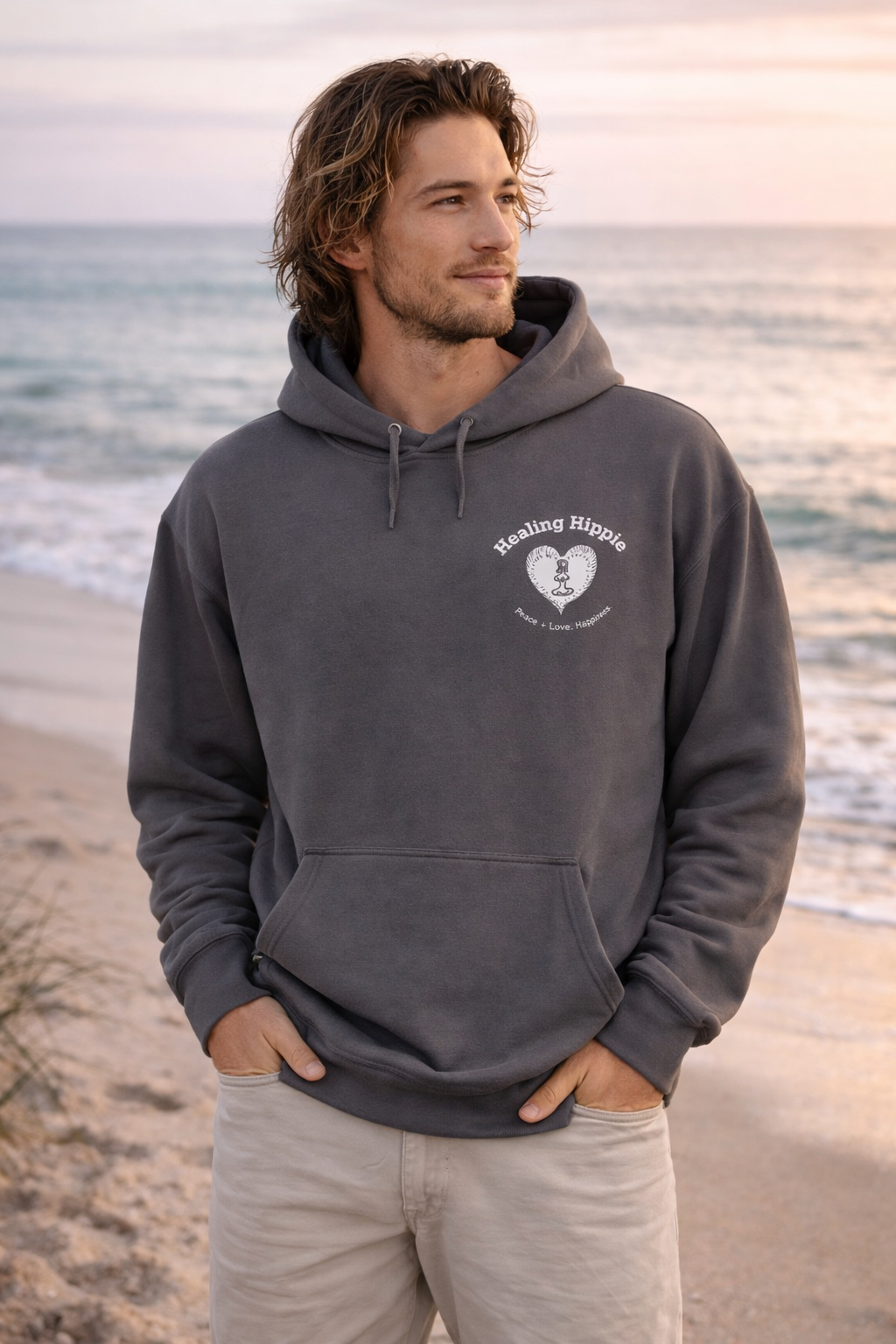 Unisex Pullover Hoodie - Front, Back and Arm Detail - NC,USA EST. 2016