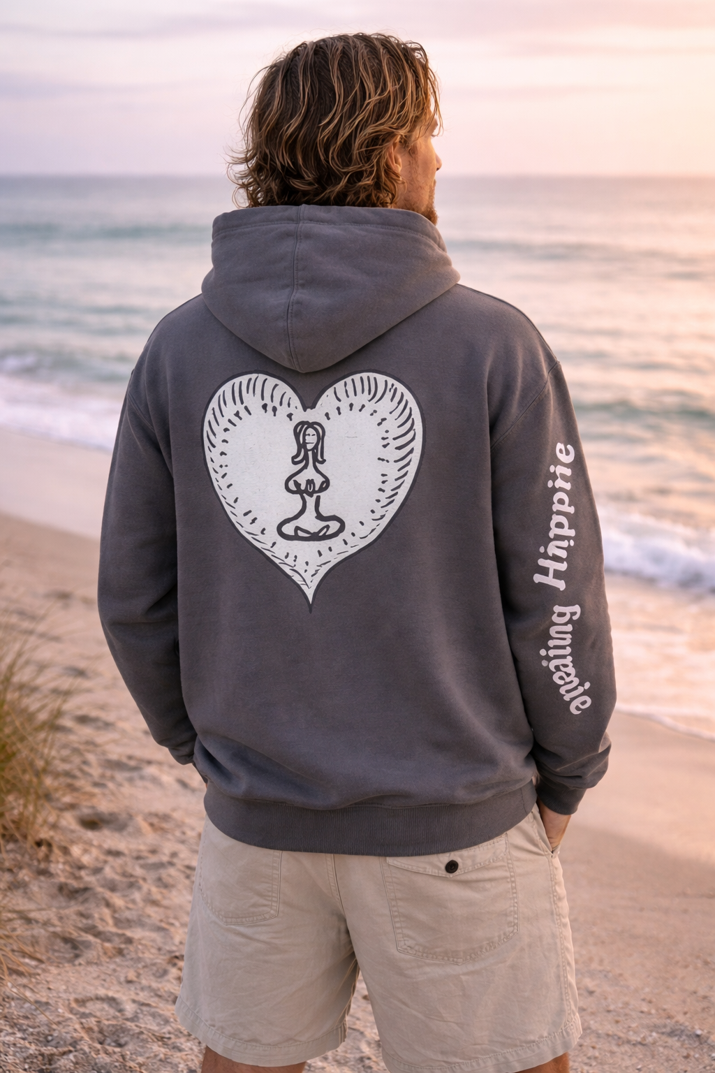 Unisex Pullover Hoodie - Front, Back and Arm Detail - NC,USA EST. 2016