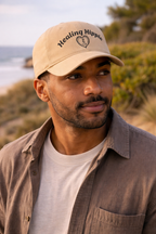 Classic Healing Hippie Embroidered Baseball Cap - Black Stitching