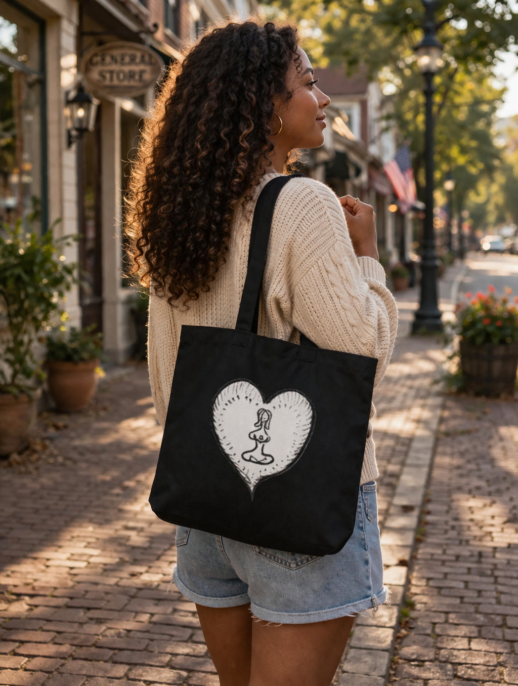 Organic Cotton Tote Bag, Dual-Sided