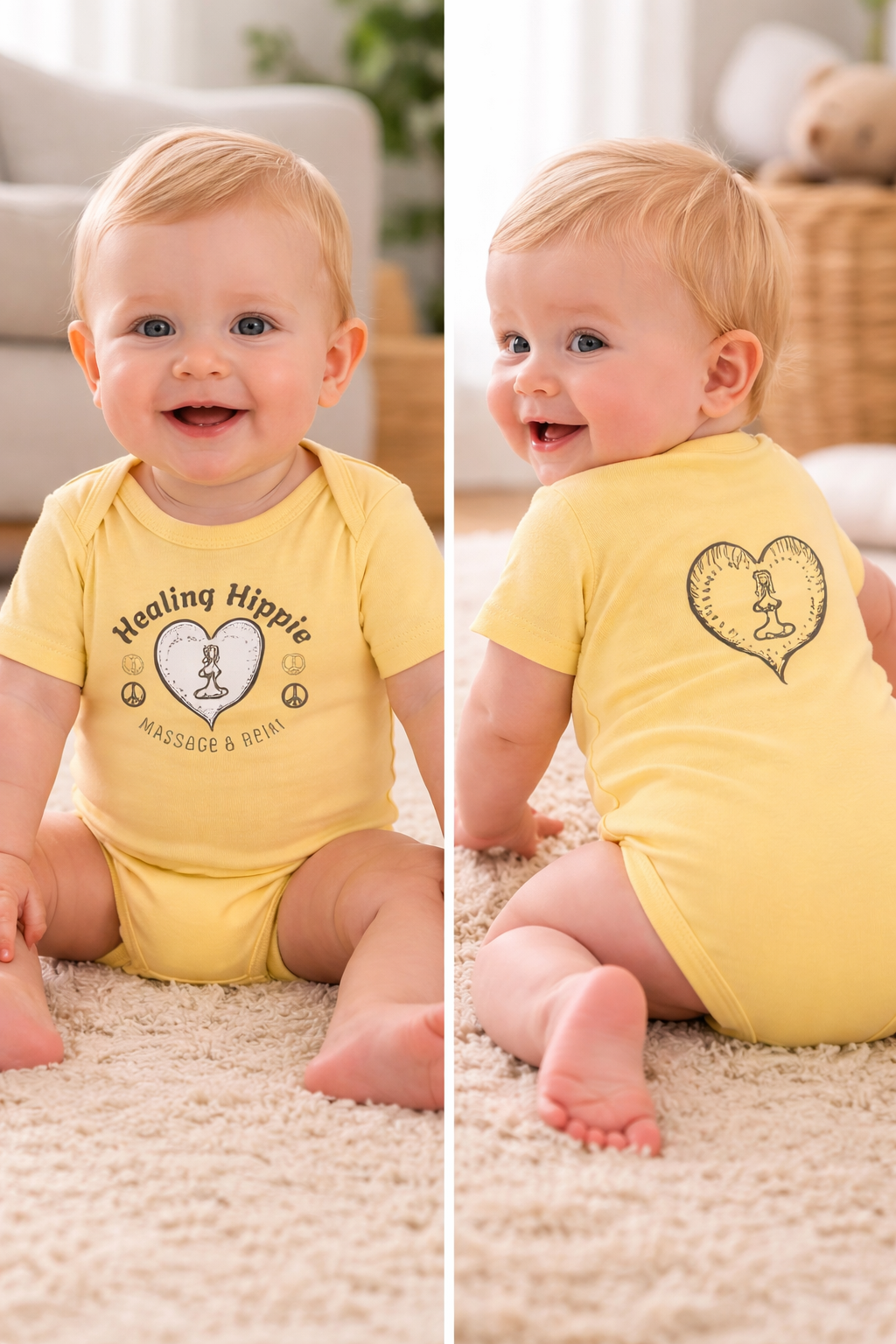 Healing Hippie Infant Bodysuit -  Front & Back Design
