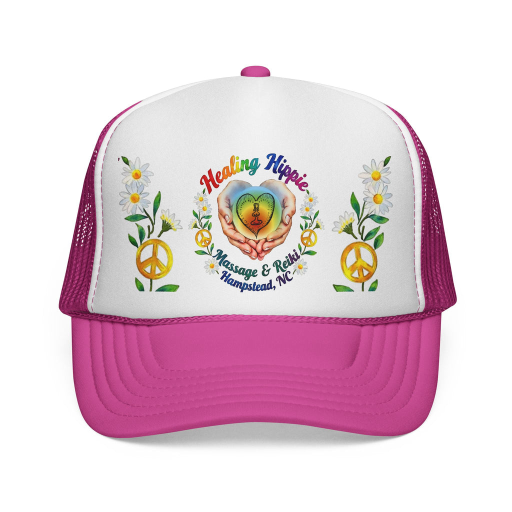 Healing Hippie Rainbow Hands Trucker Hat