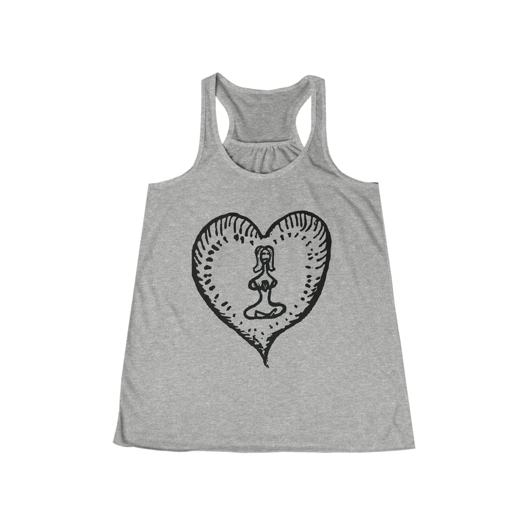 Women's Racerback Tank - Bold Hippie Heart Front & Back Design
