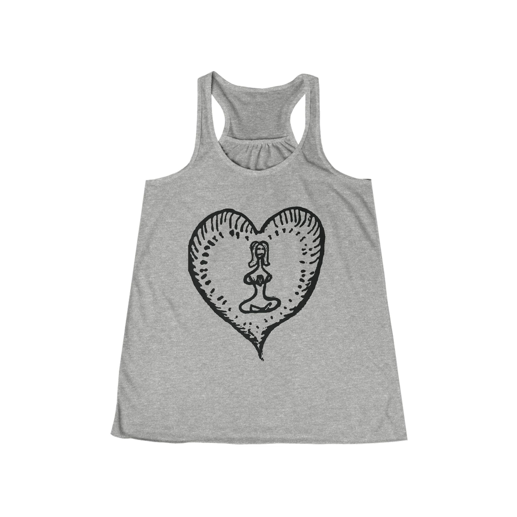 Women's Racerback Tank - Bold Hippie Heart Front & Back Design