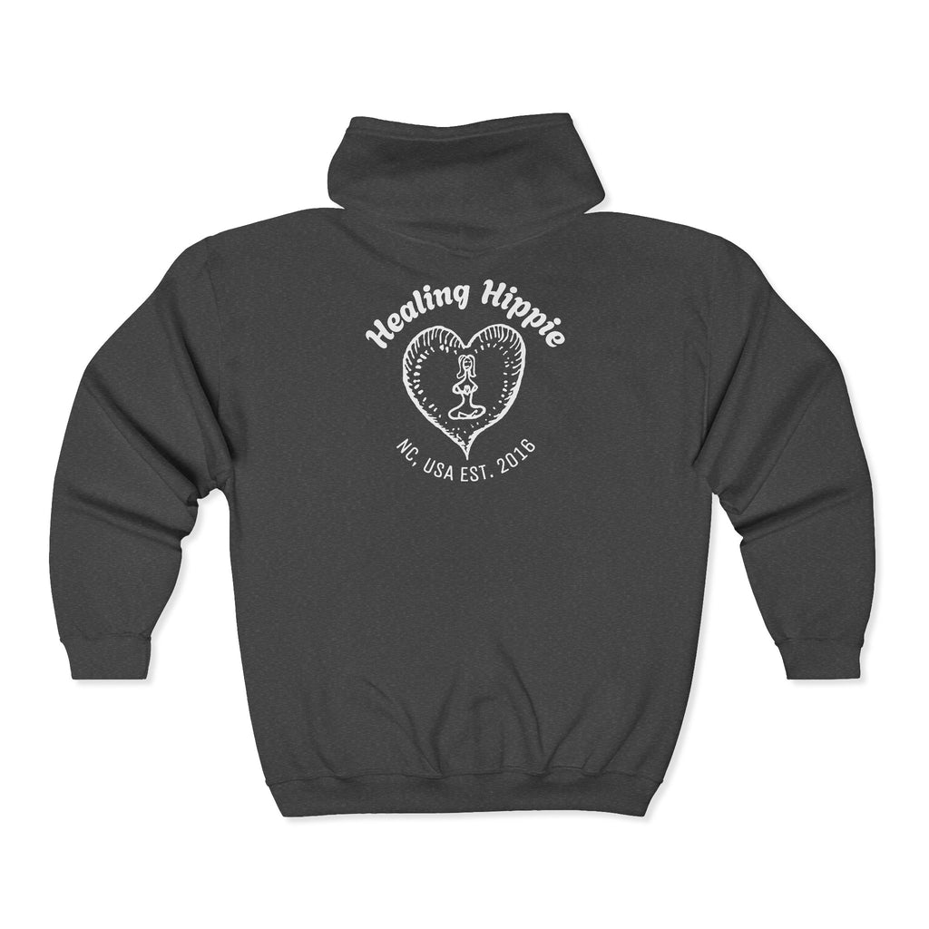 Unisex Healing Hippie Zip-Up Hoodie