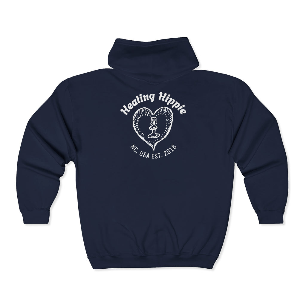 Unisex Healing Hippie Zip-Up Hoodie