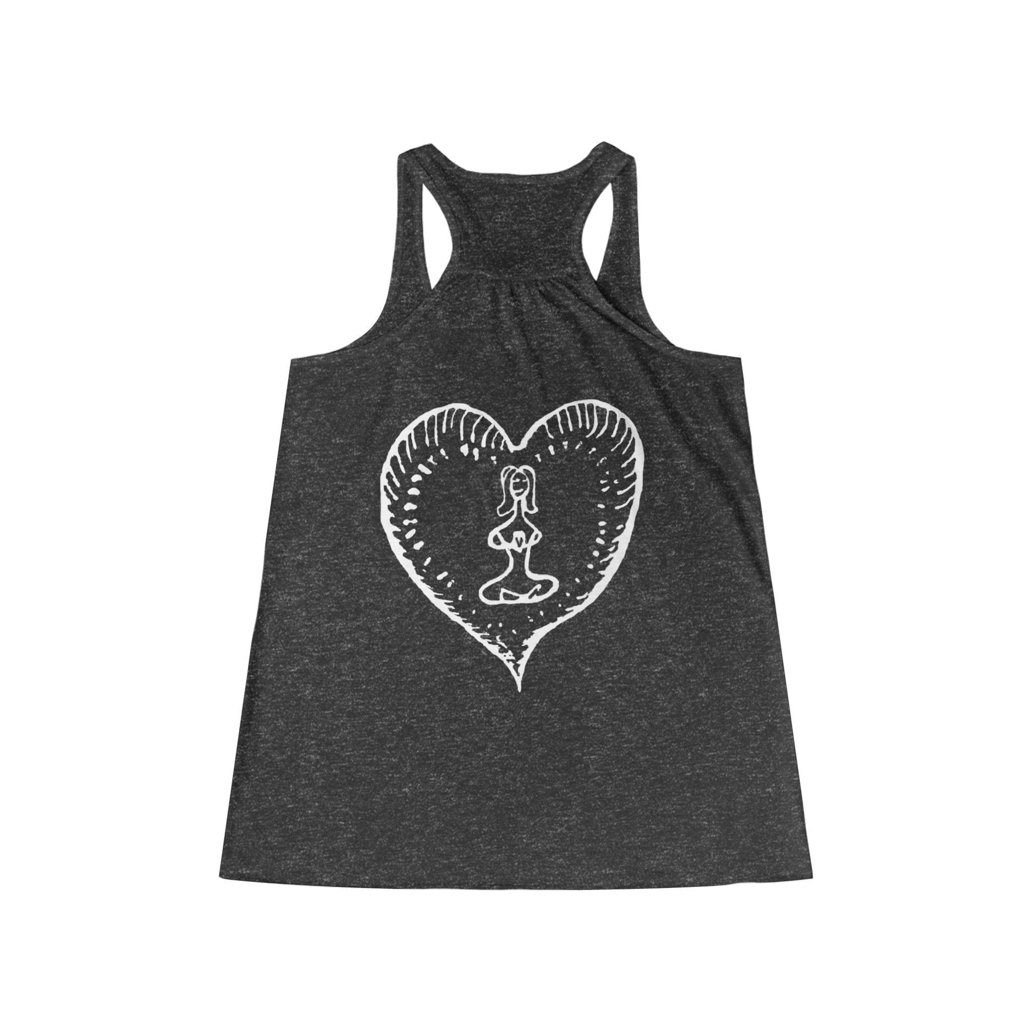 Women's Racerback Tank - Bold Hippie Heart Front & Back Design