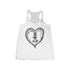 Women's Racerback Tank - Bold Hippie Heart Front & Back Design