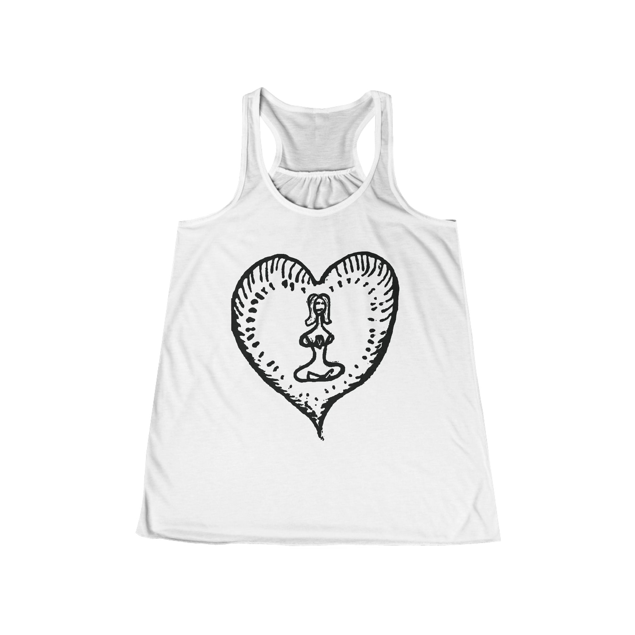 Women's Racerback Tank - Bold Hippie Heart Front & Back Design