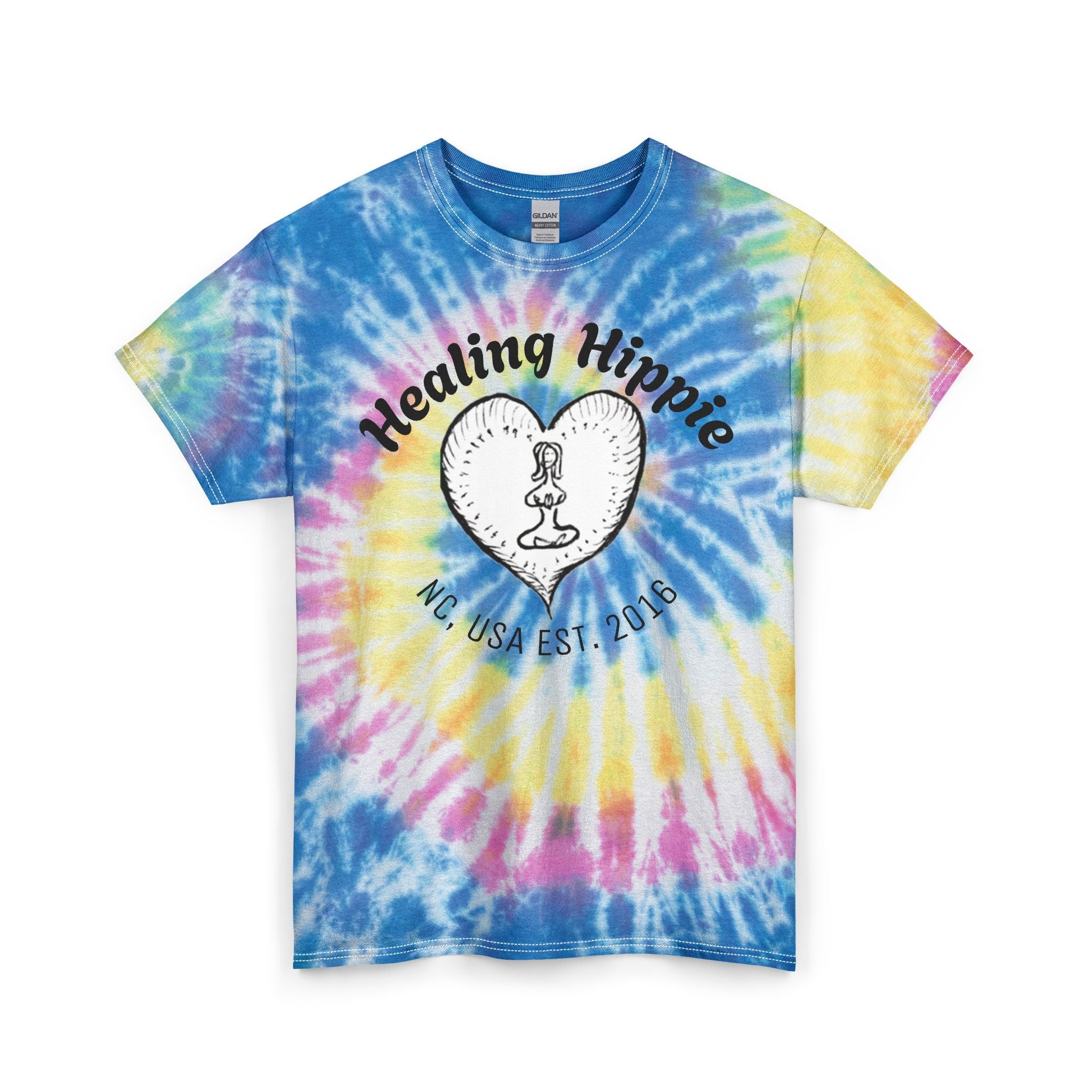 Unisex Eco Cotton Tie Dye- Large Front Design, NC USA EST. 2016