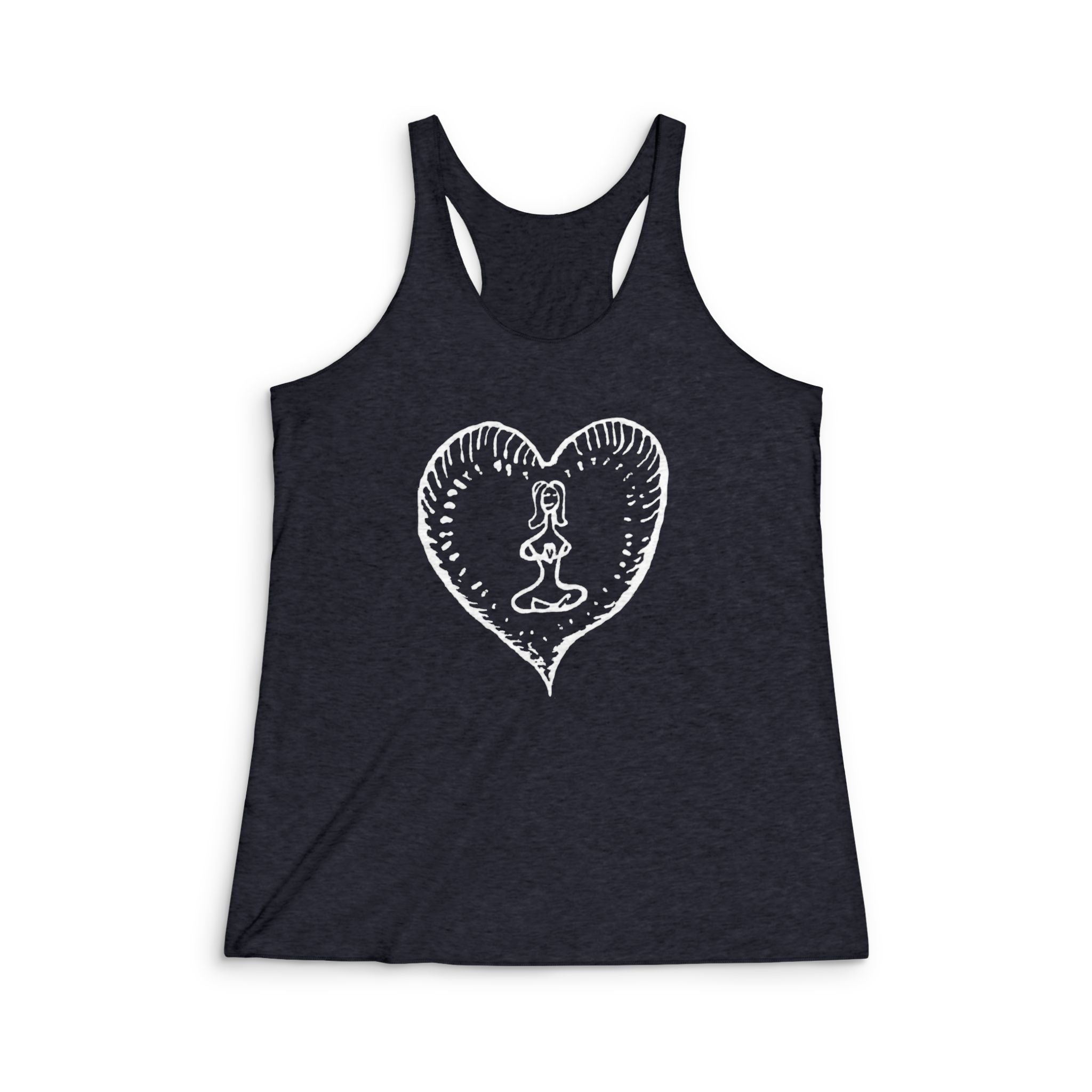 Women's Large Heart Flowy Racerback Tank - Front Design