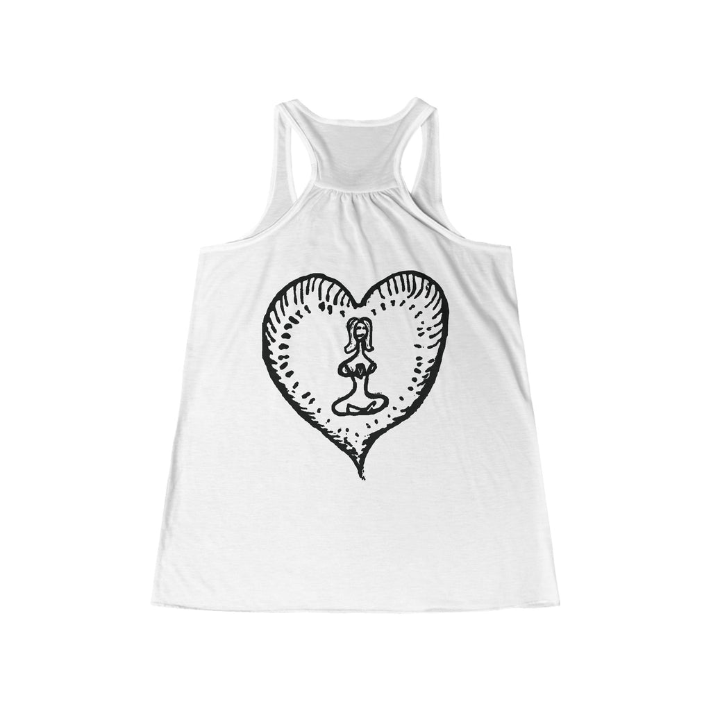 Women's Racerback Tank - Bold Hippie Heart Front & Back Design
