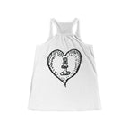 Women's Racerback Tank - Bold Hippie Heart Front & Back Design