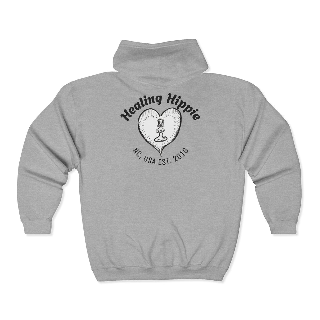 Unisex Healing Hippie Zip-Up Hoodie