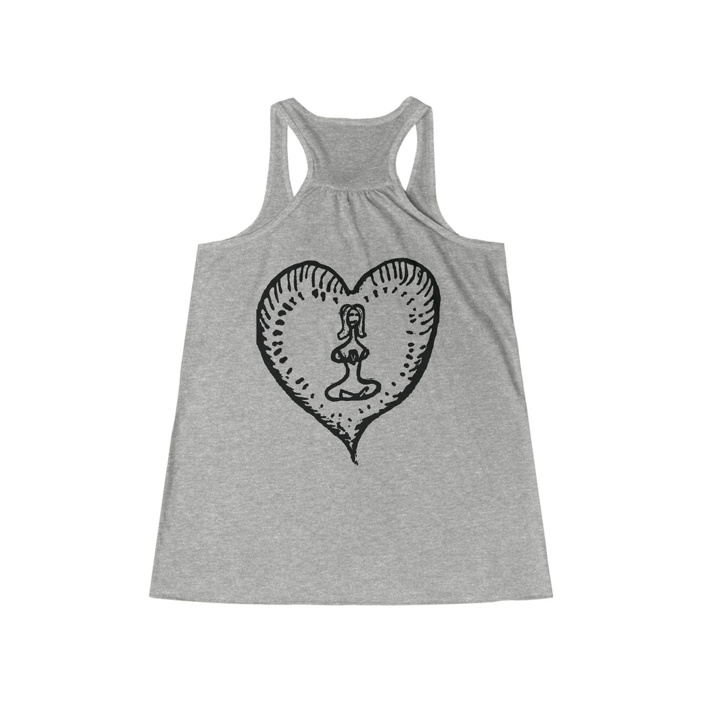 Women's Racerback Tank - Bold Hippie Heart Front & Back Design