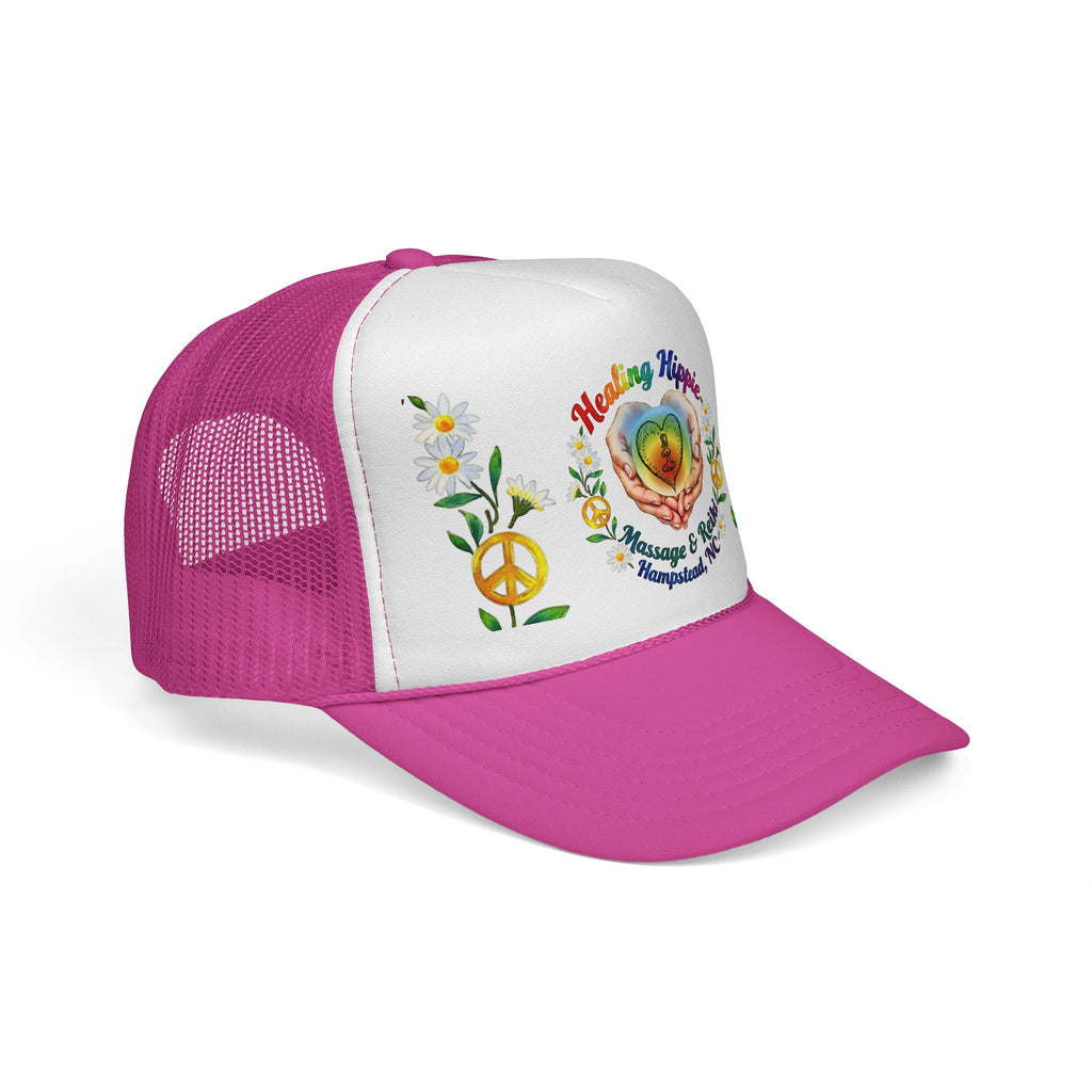 Healing Hippie Rainbow Hands Trucker Hat